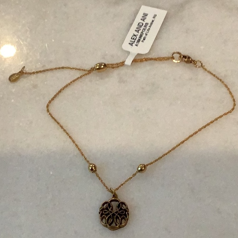 Alex and Ani Path of Life Gold Pendant Anklet. Brand New.